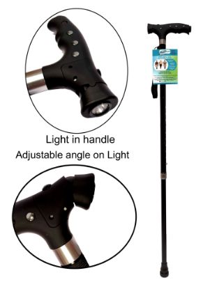 Picture of Light Up Handle Black Walking Stick