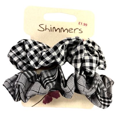 Picture of Shimmers - Black & White 2pk Scrunchies