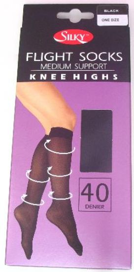 Picture of Flight Socks Med Support Knee High - Blk
