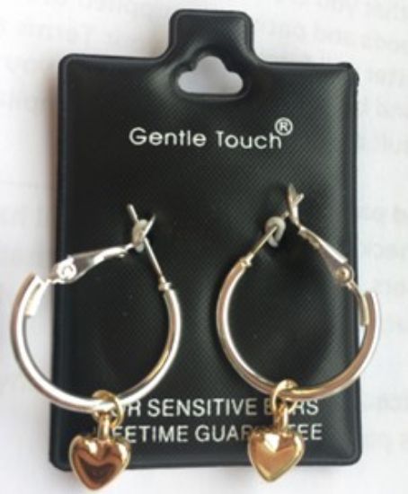 Picture of 125 Gentle Touch - Heart Hooped Earrings