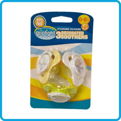 Picture of 3 Decorated Standard Soothers 0-6m
