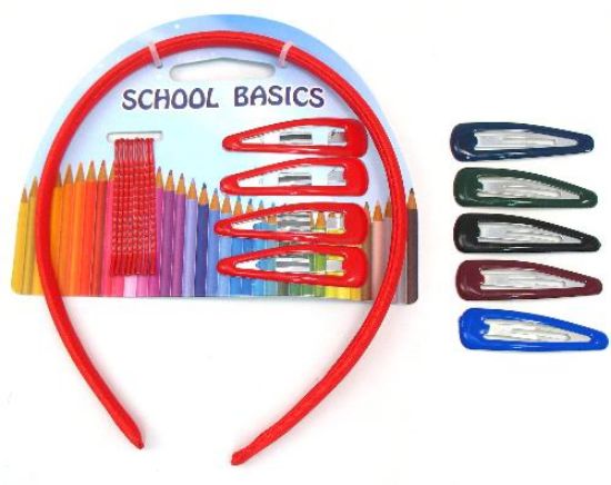 Picture of SCHOOL BASICS ALICE BAND AND CLIPS