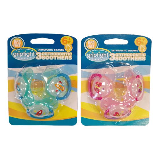 Picture of Griptight - 3 Orthodontic Soothers 6M+