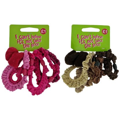 Picture of ICB - 5 Elastic Scrunchies + 2 Ponio Set