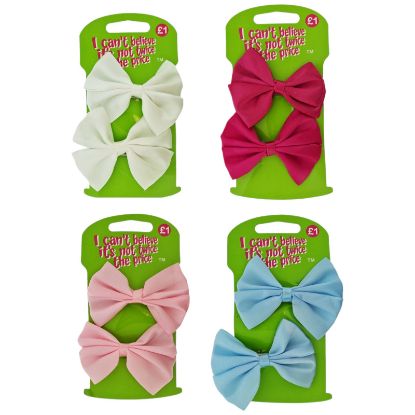 Picture of ICB - 2Pk Satin Bow Clips