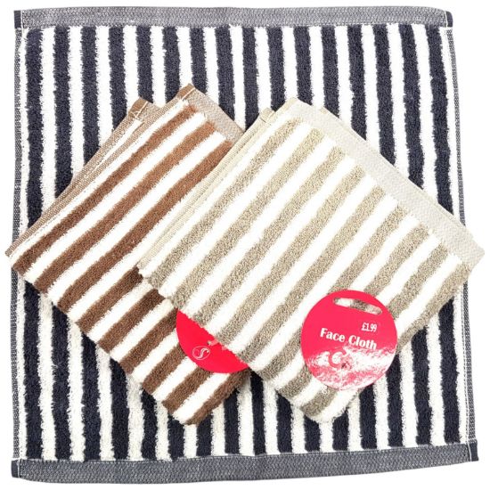 Picture of Serenade - Mens Striped Facecloth