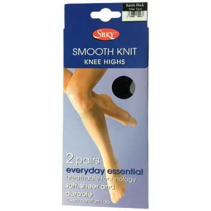 Picture of Smooth Knit 2PP Knee Highs - Barely Blck