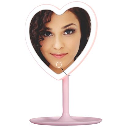 Picture of Glowing Heart LED Vanity Mirror Pink