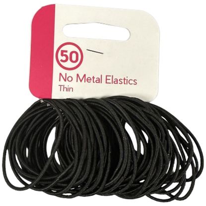 Picture of 50 Black Thin Elastics