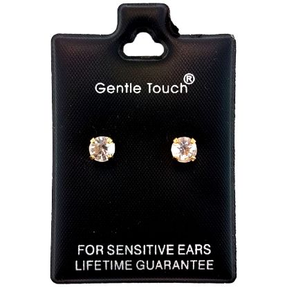 Picture of 021 Gentle Touch - 5mm Gold Crystal Stud