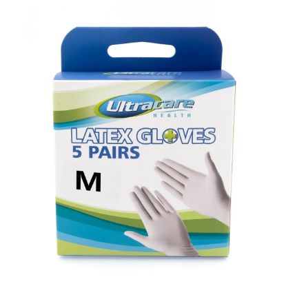 Picture of Ultracare - 5 Pairs Latex Gloves Medium