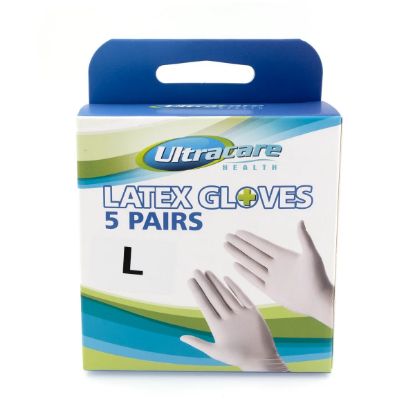Picture of Ultracare - 5 Pairs Latex Gloves Large