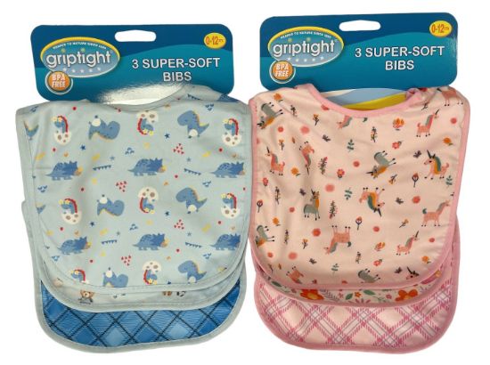 Picture of Griptight 3 Pack Printed Bibs ZERO VAT