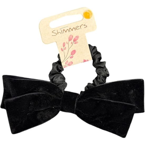 Picture of Shimmers - Black Velvet Bow Scrunchy