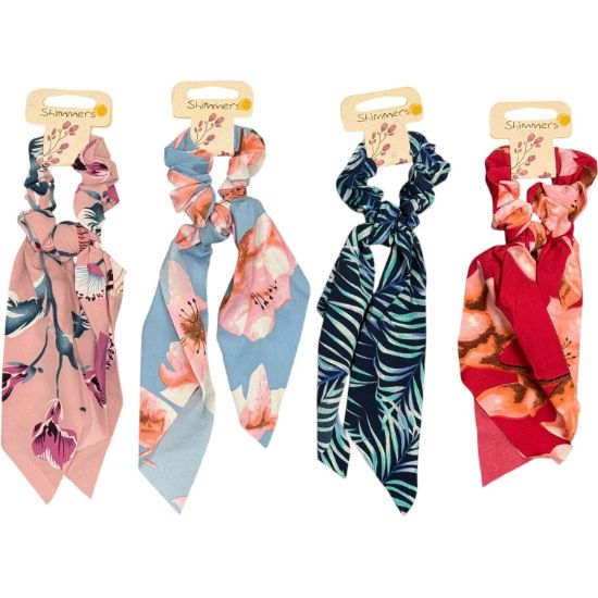 Picture of Shimmers - Floral Hanging Tail Scrunchy