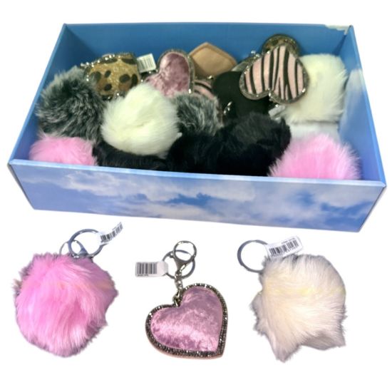 Picture of Assorted Keyrings in Tray Pom Pom