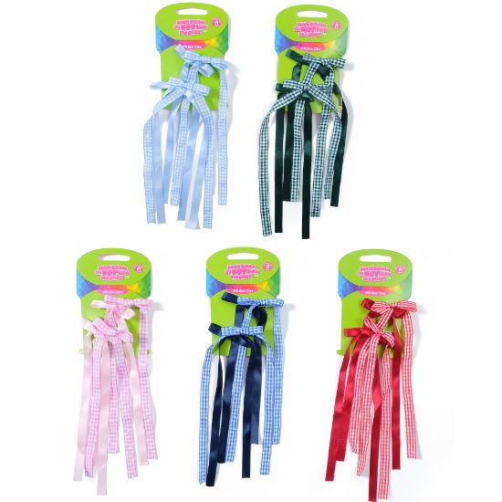 Picture of ICB - 2pk Double Gingham Bow Hair Clips