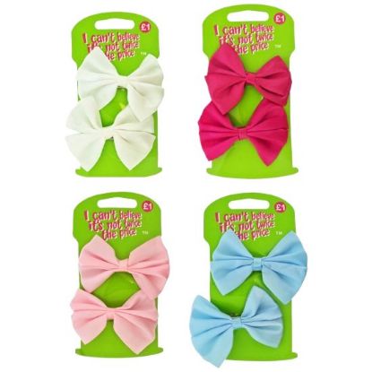 Picture of ICB - 2Pk Satin Bow Clips