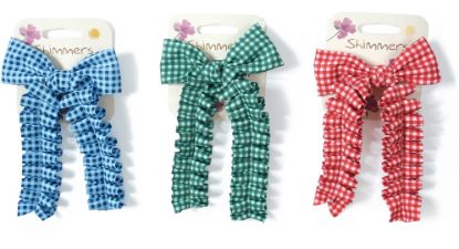 Picture of School Colour Gingham Ruched Bow
