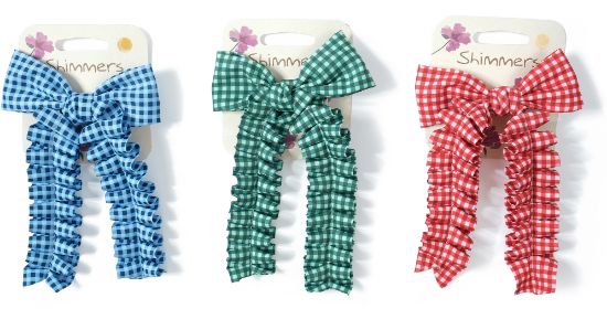Picture of School Colour Gingham Ruched Bow