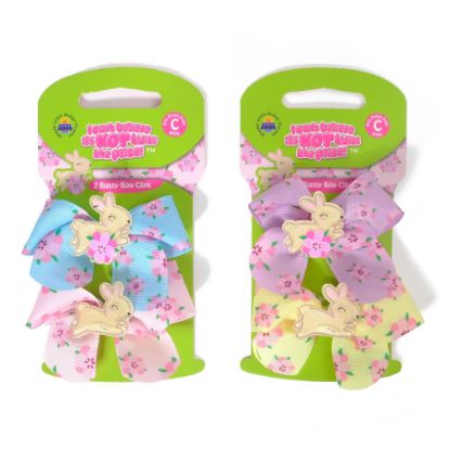 Picture of ICB  - 2pk Bunny Rabbit Motif Bow Clips