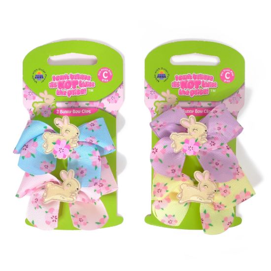 Picture of ICB  - 2pk Bunny Rabbit Motif Bow Clips