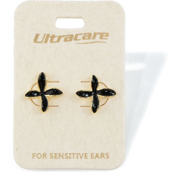 Picture of 028 Ultracare - Black Petals Studs