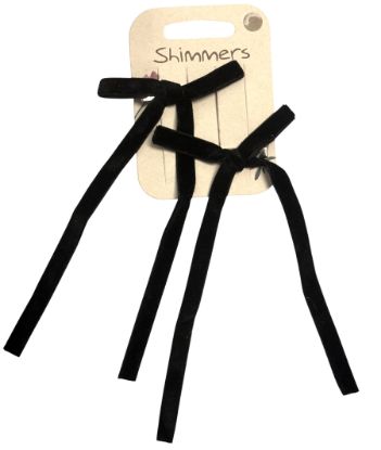 Picture of Shimmers - 2 Black Velvet Bow Clips