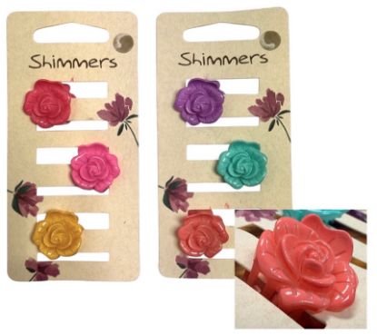 Picture of Shimmers - 3 Rose Mini Hair Claws