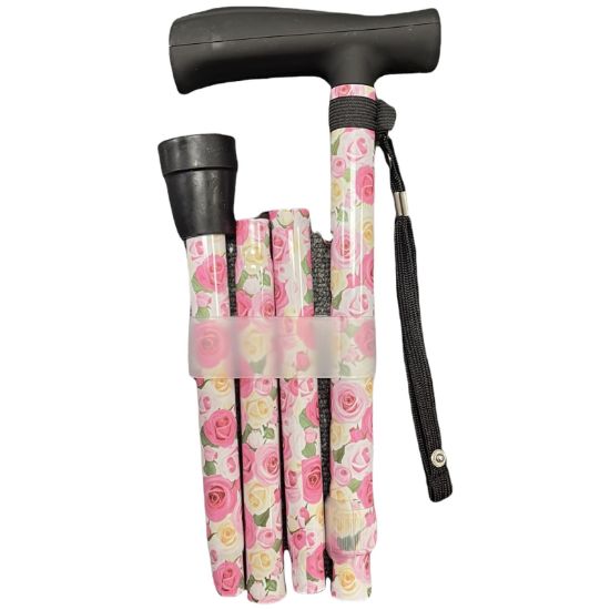 Picture of Folding Walking Stick - Roses