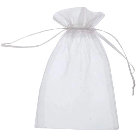 Picture of Organza Gift Bags pink & white 10x14cm