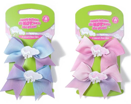 Picture of ICB - Unicorn Bow Hair Clip 2PK