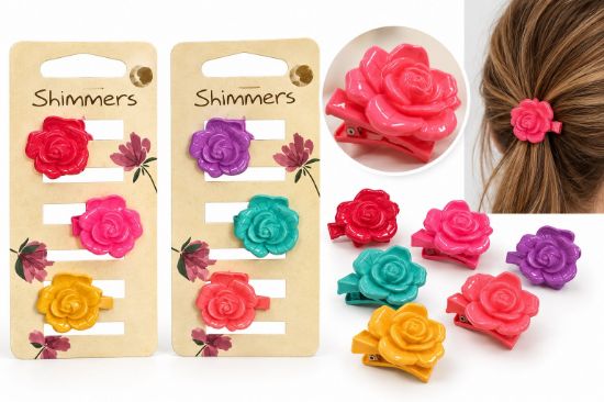 Picture of Shimmers - 3 Rose Mini Hair Claws