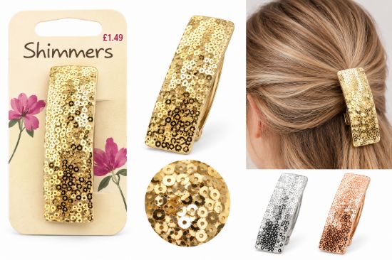 Picture of Shimmers - Metallic Sequin Barrette 9cm