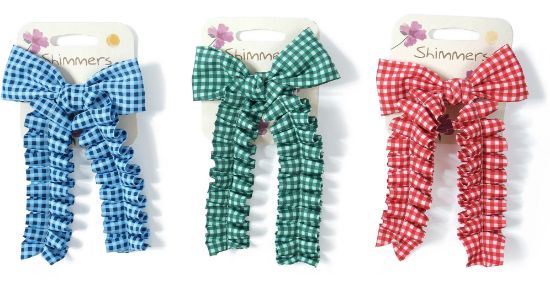 Picture of School Colour Gingham Ruched Bow
