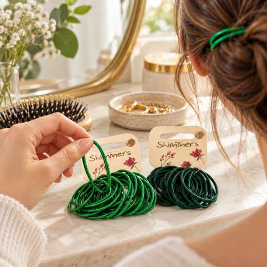 Picture of Shimmers - School Greens Hair Elastics